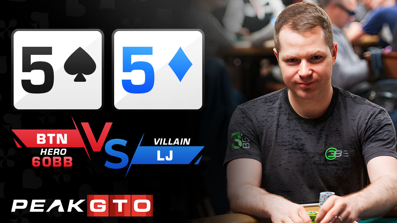 Playing 5♠5♦ on Low Connected Boards (60bb MTT, BTN vs LJ)