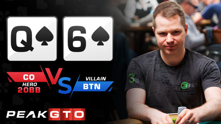 Playing Q6s CO vs BTN in a 20bb MTT Pot