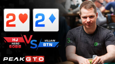 Playing 22 HJ vs BTN in a 60bb MTT Pot