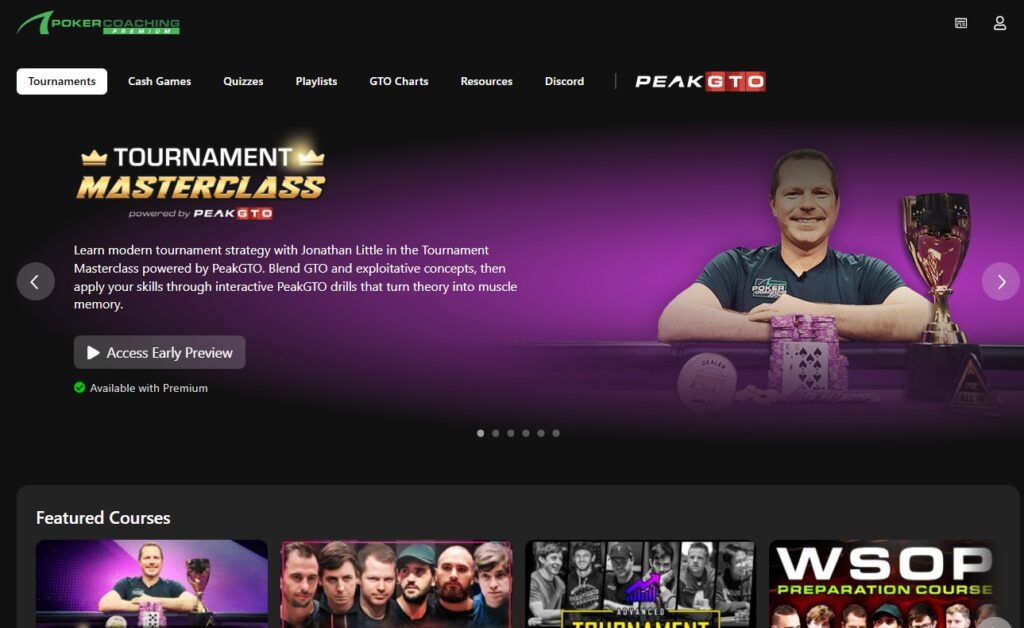 PokerCoaching 2025 redesign dashboard