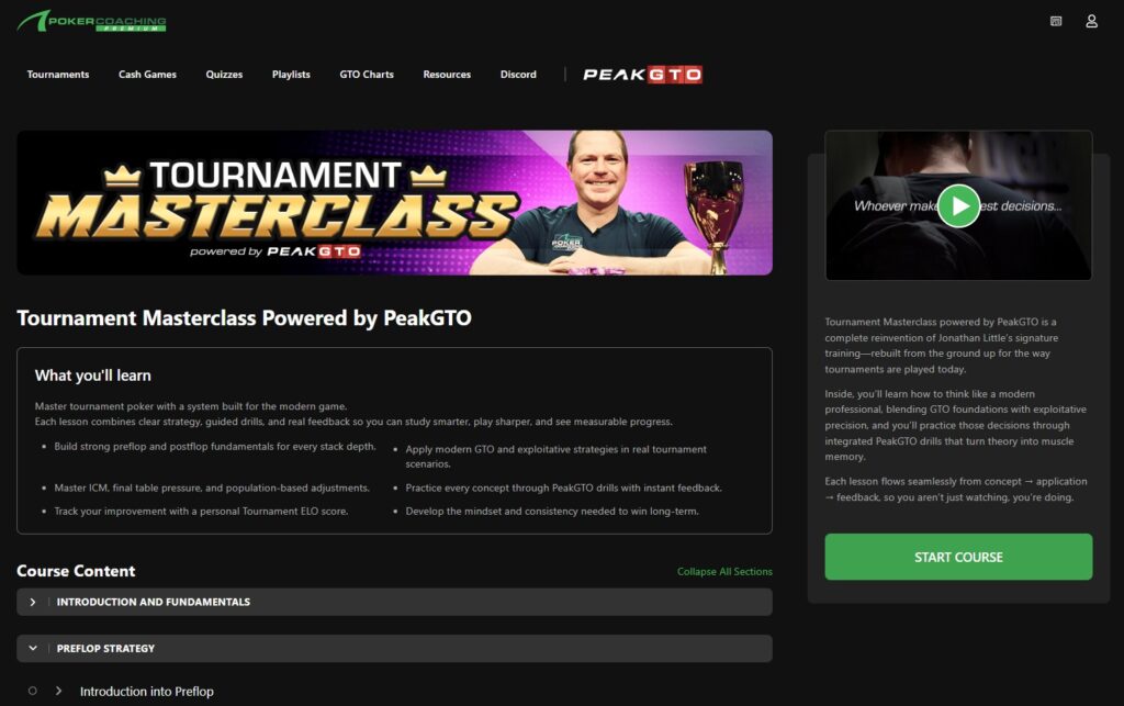Tournament Master Class Powered by PeakGTO