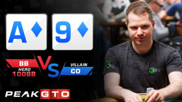 Playing A9s BB vs CO in a 100bb Cash Game