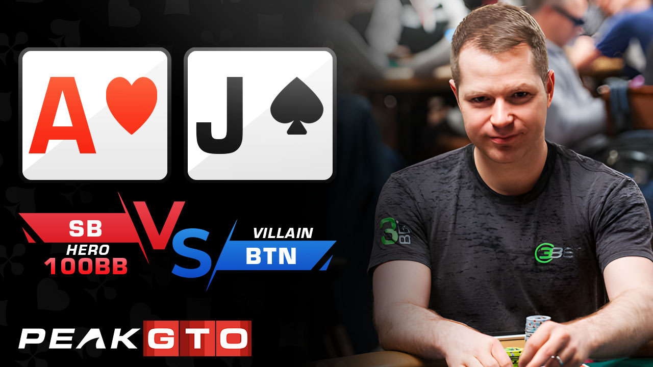 Playing AJo SB vs BTN in a 100bb Cash Game