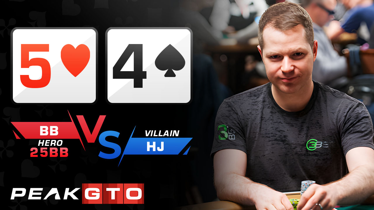 Check Raise Bluff with 54o: BB vs HJ at 25bb