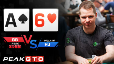 Check-Raising with a Backdoor Draw Playing A6o BB vs HJ in a 25bb MTT