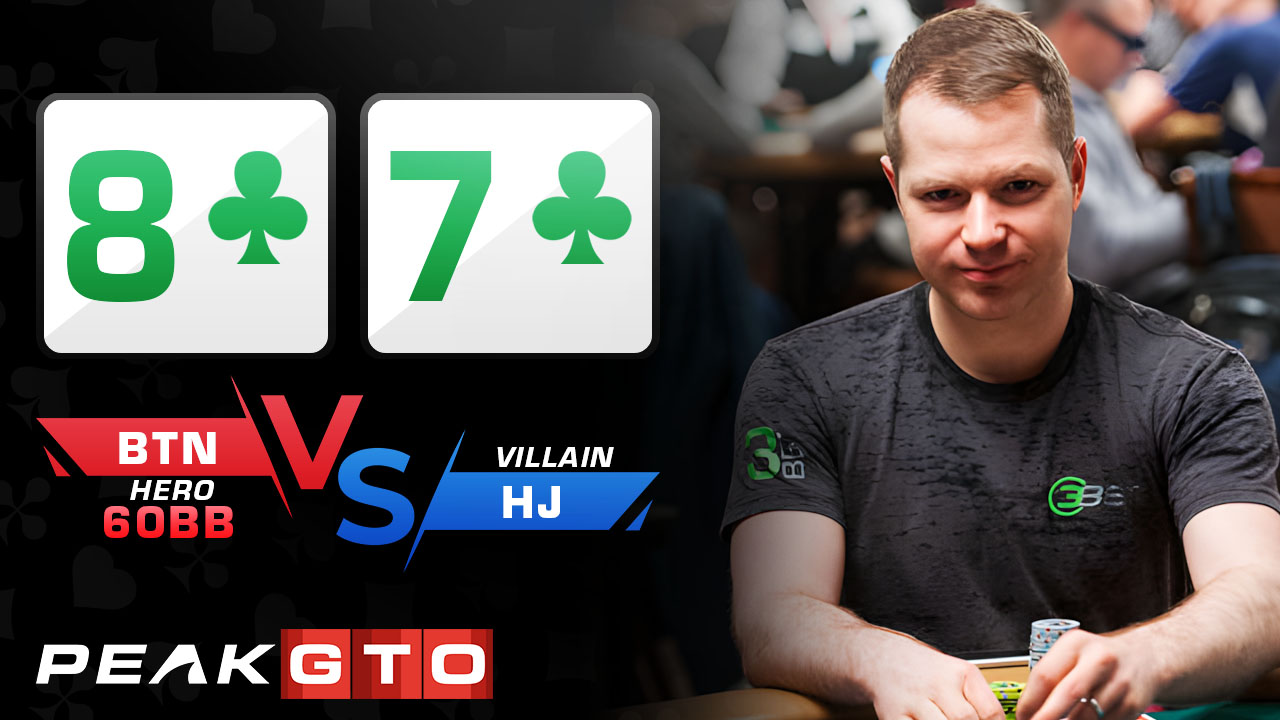 Playing a Gutshot on a Bad Turn: 87s BTN vs HJ at 60bb MTT