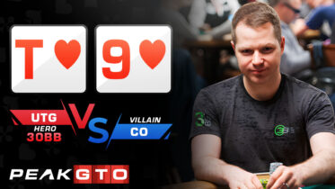 Double Gutshot Straight Draw T9s UTG vs CO at 30bb MTT
