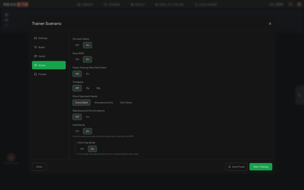Orbit Mode Settings