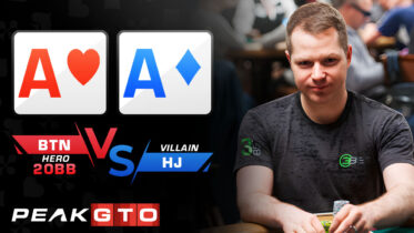 Playing Aces Postflop AA BTN vs HJ at 20bb MTT