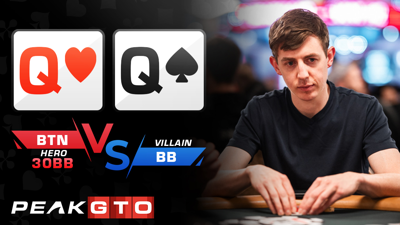 Playing an Overpair: QQ BTN vs BB at 30bb MTT