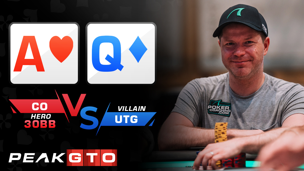 How Many Streets of Value: AQo CO vs UTG at 30bb MTT