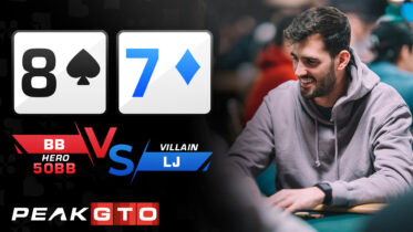 Check-Raise Bluff from the BB 87o BB vs LJ 50bb MTT