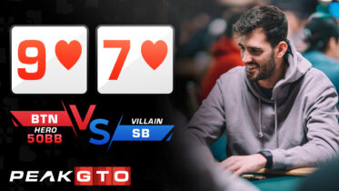 Overbetting a 3-Bet Pot 97s BTN vs SB at 50bb MTT